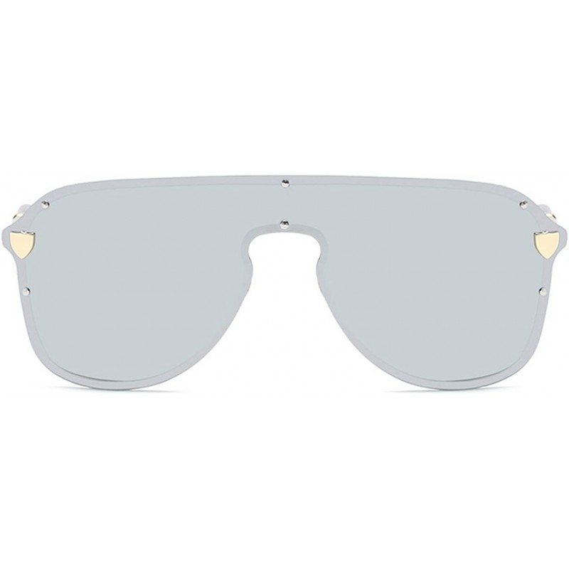 Shield Oversized Sunglasses Sun Protection Glasses Women Sexy Shield Vintage Eyewear - Silver Lens - C518D7HMDRG $13.60