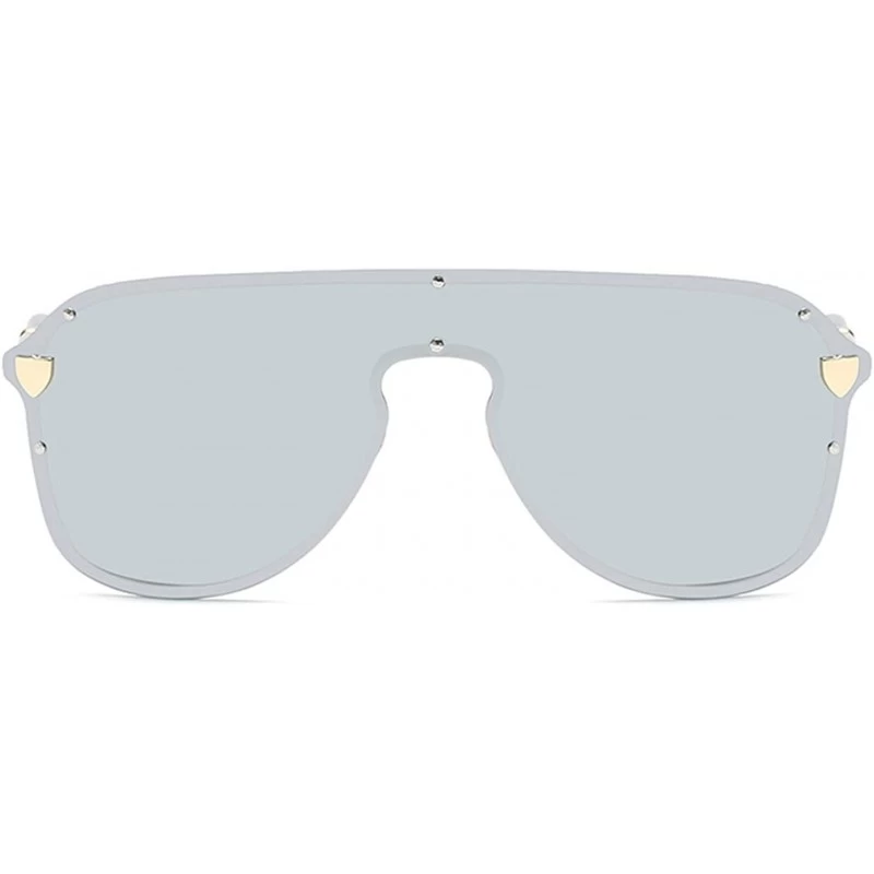 Shield Oversized Sunglasses Sun Protection Glasses Women Sexy Shield Vintage Eyewear - Silver Lens - C518D7HMDRG $27.57