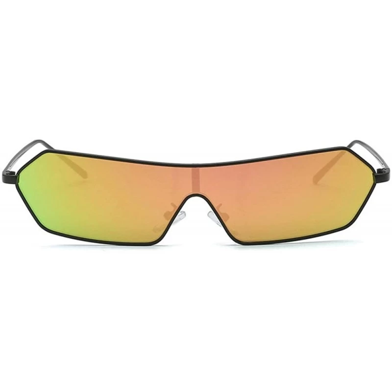 Rectangular Siamese Sunglasses Futuristic Glasses Festival - Colorful - CA18NQQGRCO $10.32