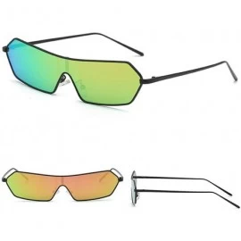 Rectangular Siamese Sunglasses Futuristic Glasses Festival - Colorful - CA18NQQGRCO $10.32