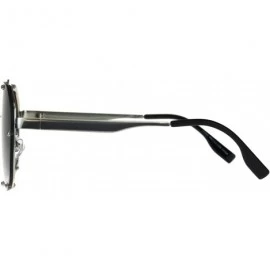 Sport 80s Retro Robotic Shield Oversize Metal Rim Gradient Sunglasses - Silver Smoke - CU189IR9S7X $10.64