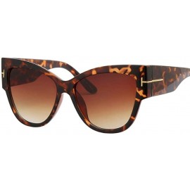 Square Fashion Cat Eye Sunglasses Women Vintage Brand Design Square Blue Leopard - Leopard - CU18YZWMEH2 $9.27