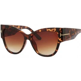 Square Fashion Cat Eye Sunglasses Women Vintage Brand Design Square Blue Leopard - Leopard - CU18YZWMEH2 $9.27