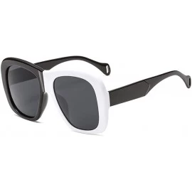 Oversized Square Brand Sunglasses Men Luxury Brand Double Color Frame Women Sun Glasses Shades Vintage - C4 - C8197ZLUDDZ $20.30