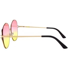 Oversized Oversize Round Flat Lens Sunglasses 4183 - Gold Pink - CA18T3G0Y9I $8.04