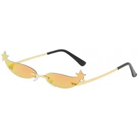 Rectangular Polarized Sunglasses Star shaped Birthday - D - CU18TCCZ564 $17.95