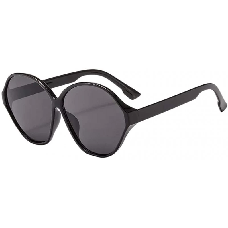 Oval UV Protection Sunglasses for Women Men Full rim frame Round Plastic Lens and Frame Sunglass - A - CS1902NE8L0 $11.00