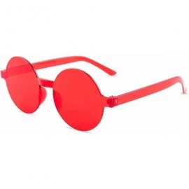 Oversized One Piece Rimless Sunglasses Transparent Candy Color Tinted Eyewear - 112 Red+blue+orange+black - CK18UQ3IZQY $15.46