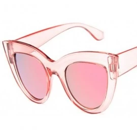 Goggle Retro Vintage Cateye Sunglasses for Women Clout Goggles Plastic Frame Glasse - Leopard Print - CU18OIKX7DD $23.02