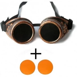 Goggle Steampunk Vintage Glasses Goggles Rave Retro Lenses Cosplay Halloween - Frame+orange Lenses - CP18HZT79QQ $8.26
