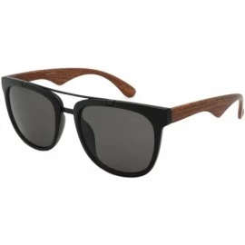 Aviator Wood Pattern Horned Rim Sunglasses with Double Crossbar 540817WD-AP - Matte Black - CT12I5DOXF3 $20.55