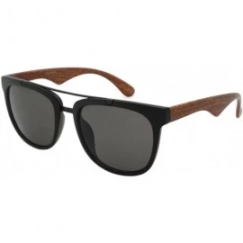 Aviator Wood Pattern Horned Rim Sunglasses with Double Crossbar 540817WD-AP - Matte Black - CT12I5DOXF3 $10.41