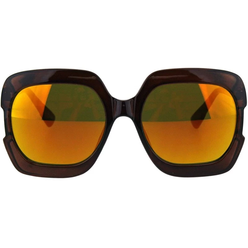Butterfly Womens Thick Plastic Butterfly Diva Sunglasses - Brown Orange - CR18H6T3Q6E $10.76