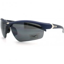 Wrap All Sports Sunglasses Mens Half Rim Stylish Comfort Eyewear - Blue - CI11CE0B7MB $10.93
