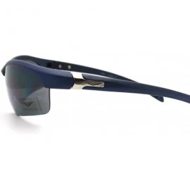 Wrap All Sports Sunglasses Mens Half Rim Stylish Comfort Eyewear - Blue - CI11CE0B7MB $10.93
