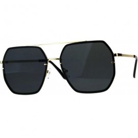 Square Square Heptagon Shape Sunglasses Retro Fashion Unisex Shades UV 400 - Gold (Black) - CH18G2CRS5A $10.60