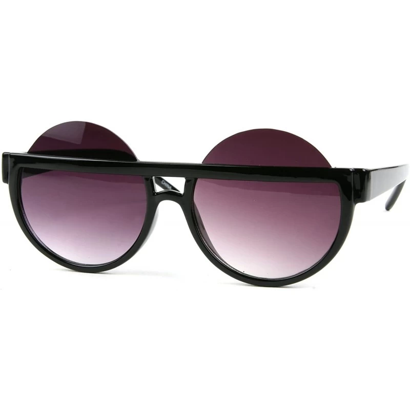 Round UNISEX Retro Fashion Design Sunglasses P2096 - Black-gradientsmoke Lens - CC11EMBRQMZ $13.46