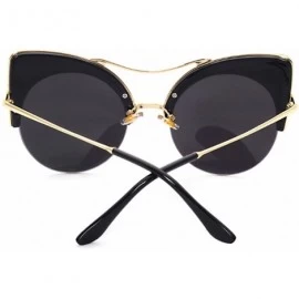 Semi-rimless Cat Eye Sunglasses Retro Eyewear Half frame eyeglasses for Men women - Black - C618EOUTLAA $7.82