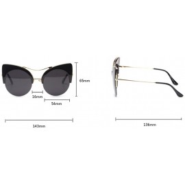 Semi-rimless Cat Eye Sunglasses Retro Eyewear Half frame eyeglasses for Men women - Black - C618EOUTLAA $7.82