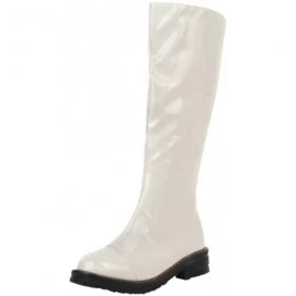 Sport Women's Over The Knee Riding Boots Waterproof Rain Boot Slip-on Motorcycle Boot Non-Slip Low Heels Bootie - White - CO1...