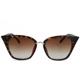 Goggle Women Fashion Cat Eye Vintage Mirror UV400 Sunglasses Eyeglasses - Brown - CY17AAUU272 $12.46