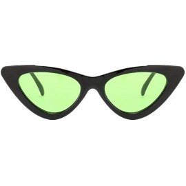 Cat Eye Small Frame Skinny Cat Eye Sunglasses for Women Colorful Lens Mini Narrow Retro Cateye Vintage Sunglasses - E - CF190...