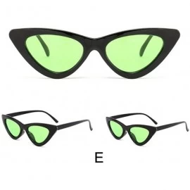 Cat Eye Small Frame Skinny Cat Eye Sunglasses for Women Colorful Lens Mini Narrow Retro Cateye Vintage Sunglasses - E - CF190...