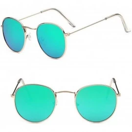 Square Round Retro Sunglasses Women Luxury Brand Glasses Women/Men Small Mirror Oculos De Sol Gafas UV400 - Goldgreen - CV197...
