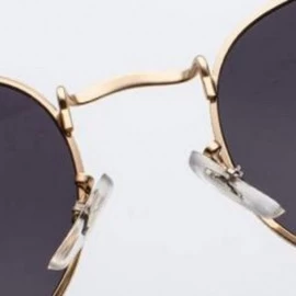 Square Round Retro Sunglasses Women Luxury Brand Glasses Women/Men Small Mirror Oculos De Sol Gafas UV400 - Goldgreen - CV197...