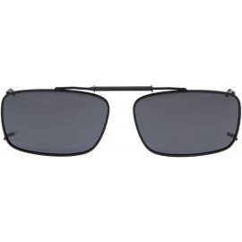Rectangular Metal Frame Rim Polarized Lens Clip On Sunglasses 2 3/16"x1 7/16" - Gray - C612NH1VWZZ $18.22
