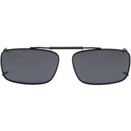 Rectangular Metal Frame Rim Polarized Lens Clip On Sunglasses 2 3/16"x1 7/16" - Gray - C612NH1VWZZ $12.31