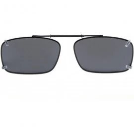 Rectangular Metal Frame Rim Polarized Lens Clip On Sunglasses 2 3/16"x1 7/16" - Gray - C612NH1VWZZ $12.31