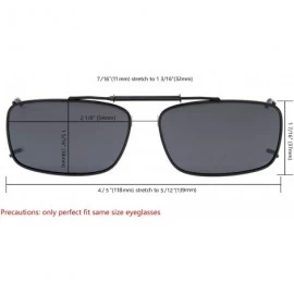Rectangular Metal Frame Rim Polarized Lens Clip On Sunglasses 2 3/16"x1 7/16" - Gray - C612NH1VWZZ $12.31