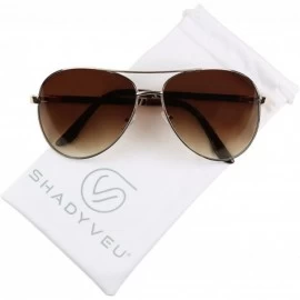 Oversized Classic Extra Large Wide Frame Metal Aviator Casual Oversize Sunglasses - Gold Frame / Brown Lens - C8180OCWCTE $21.56