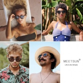 Sport Classic Polarized Sunglasses for Women Round Retro Vintage Designer Style - Black-light Pink Mirrored - CC18A4G22CZ $12.57