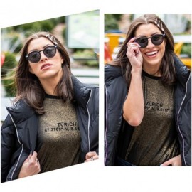Sport Classic Polarized Sunglasses for Women Round Retro Vintage Designer Style - Black-light Pink Mirrored - CC18A4G22CZ $12.57