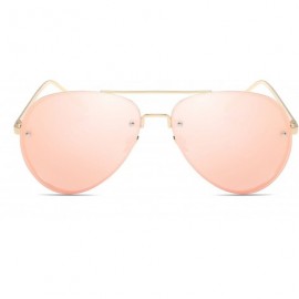 Wrap Visor Mirror Pilot Sunglasses Ladies Non-Polarized Sunglasses Anti-UV Glasses - Pink - CU18AE9TYKZ $21.48