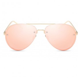 Wrap Visor Mirror Pilot Sunglasses Ladies Non-Polarized Sunglasses Anti-UV Glasses - Pink - CU18AE9TYKZ $12.02