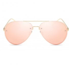 Wrap Visor Mirror Pilot Sunglasses Ladies Non-Polarized Sunglasses Anti-UV Glasses - Pink - CU18AE9TYKZ $19.43