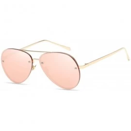 Wrap Visor Mirror Pilot Sunglasses Ladies Non-Polarized Sunglasses Anti-UV Glasses - Pink - CU18AE9TYKZ $12.02