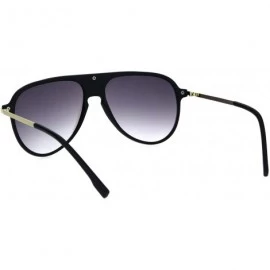 Sport Mens Flat Top Plastic Racer Keyhole Mod Sunglasses - Matte Black Smoke - CR18HK0MXTK $14.05