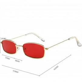 Goggle Small Rectangle Sunglasses Women Men Retro Sun Glasses Luxury Er Vintage Metal Eyewear UV400 Party - Gold Gray - C4198...