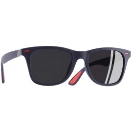 Oversized Polarized Sunglasses Men Women Driving Square Style Sun Male Goggle - C5matte Blue Gray - CL194OES3ON $49.63