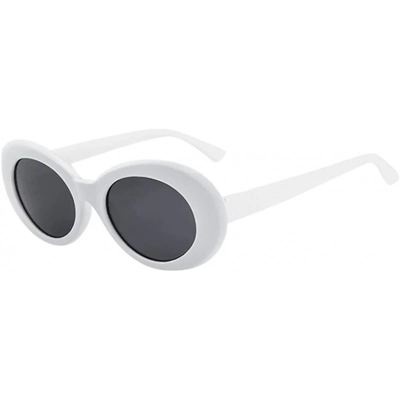Goggle Women's Men Sunglasses-Vintage Clout Oval Shades Sunglasses Eyewear - D - C018E4OAAUY $10.43