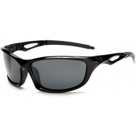 Sport Polarized Sport Cycling Sunglasses for Men Women Lens HD UV400 Protection - Black - CK18E3AA4GN $18.16