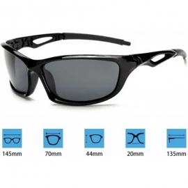 Sport Polarized Sport Cycling Sunglasses for Men Women Lens HD UV400 Protection - Black - CK18E3AA4GN $10.94