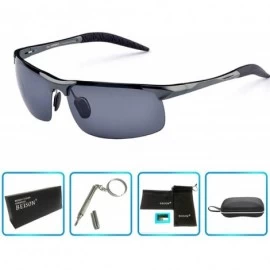 Semi-rimless Sports Goggles Driving Glasses Polarized Sunglasses Unbreakable Metal Frame - Gunmetal - CY17Y096AN8 $18.73