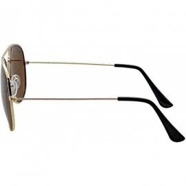 Oval Men & Women 57 mm Polarized Aviator Brown Lens Gold Frame Sunglasses - CF18W2WUCT3 $29.25