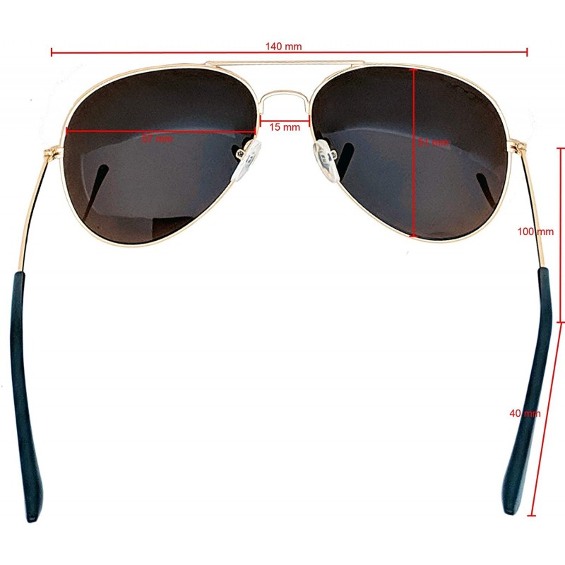 Men & Women 57 mm Polarized Aviator Brown Lens Gold Frame Sunglasses ...