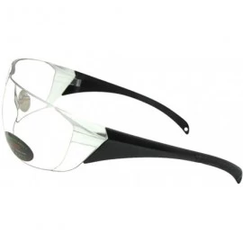 Wrap Clear Lens UV400 Sunglasses Style SR72 - Black Temple Frame - CA1983GZULD $19.84